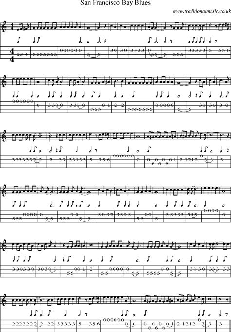 Mandolin Tab And Sheet Music For Song San Francisco Bay Blues