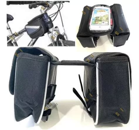 Bolso De Bici Moto Alforja Doble Porta Celular Billetera