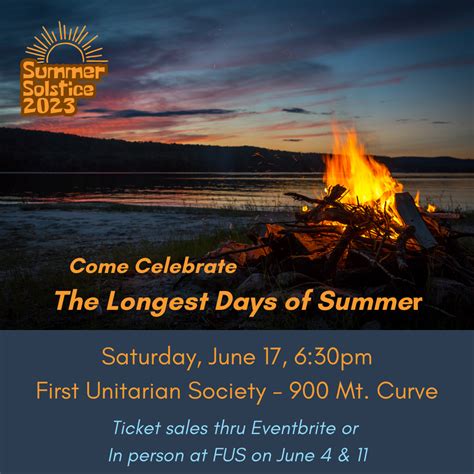 Summer Solstice Celebration - Saturday June 17th - First Unitarian ...