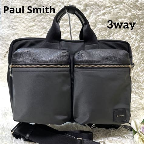 Paul Smith ポールスミス 3wayバッグ ロゴ 黒 レザー ️ナイロン メルカリ