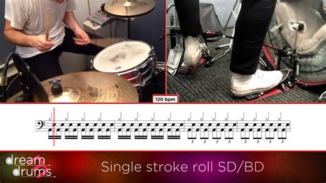 Bass Drum Snare Drum Technique Bpm Single Stroke Left Foot Youtube