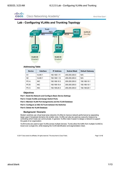 Solution Lab Configuring Vlans And Trunking Studypool