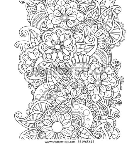 Vector Doodle Flowers Seamless Border Zentangle Stock Vector Royalty