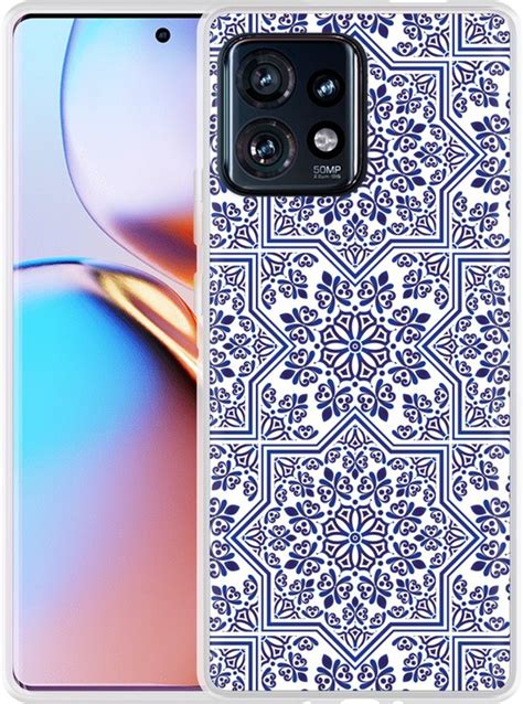 Cazy Hoesje Geschikt Voor Motorola Edge 40 Pro Delfts Blauw II Bol