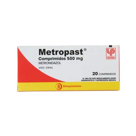 Metropast Metronidazol 500mg 20 Comprimidos