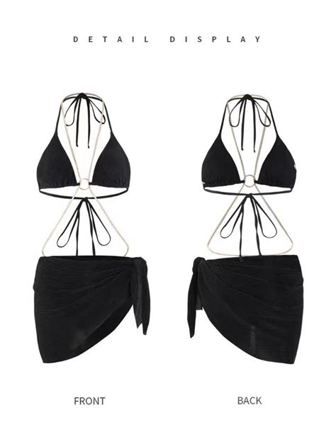 Swimwear Women S Three Piece Swimsuit Chain Clause Veil Bikini European And American Ins Holiday