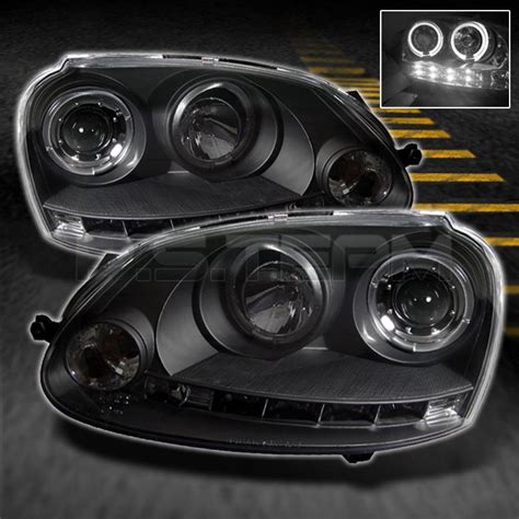 Sell 06 09 GOLF GTI R32 JETTA RABBIT JDM BLACK DUAL HALO PROJECTOR DRL