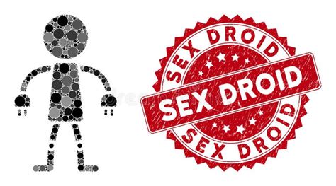 Collage Robot With Scratched Sex Droid Stamp Stock Illustration Illustration Of Development