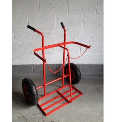 TWIN PLUS CYLINDER TROLLEY 1X OXYGEN 1X PROPANE