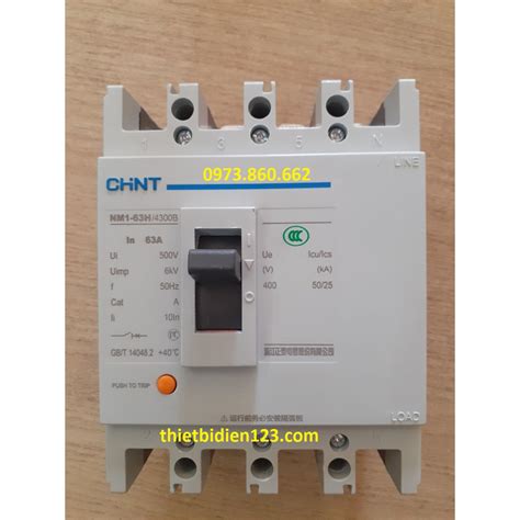 APTOMAT CHINT MCCB 3P 4P 63A NM1 63S Attomat khối 3 pha 63A chính