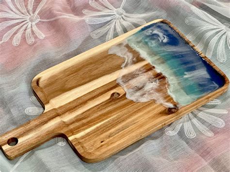 Ocean Waves In Resin Charcuterie Board Cutting Board Etsy