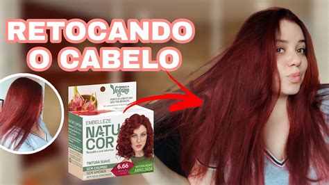 RETOCANDO O CABELO NATUCOR 6 66 VERMELHO CEREJA SURPREENDENTE