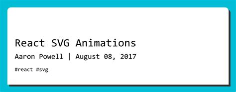 React SVG Animations