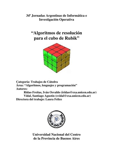 PDF de programación - Algoritmos de resolución para el cubo de Rubik