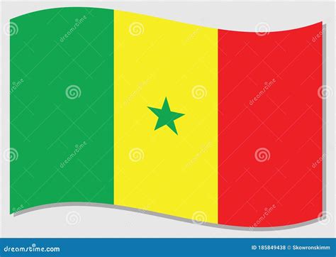 Waving Flag Of Senegal Vector Graphic Waving Senegalese Flag