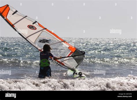 Windsurfer Launching On El Medano Beach Tenerife Photo By Nikki Attree