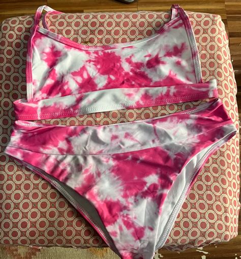 Pink Tie Dye Bikini Women S Fashion Swimwear Bikinis Swimsuits On Carousell