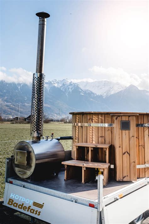 Hot Pot Fix Montiert Auf Anh Nger Zu Vermieten Hotpot Badefass Ch