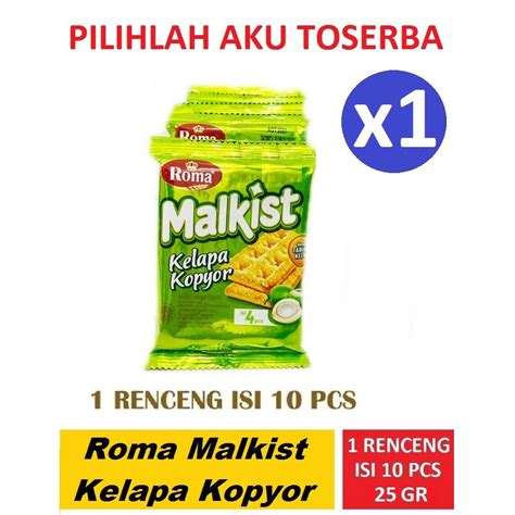 Jual Biskuit Roma Malkist Kelapa Kopyor Renceng 25 Gr Harga 1