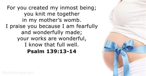 For You Created My Inmost Being You Knit Me Together In My Mothers