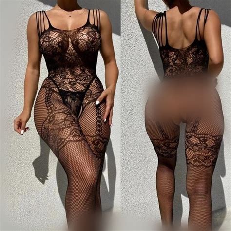 Lingerie Preta Bodystockings Nova Roupa Ntima Feminina Sexy Babydoll