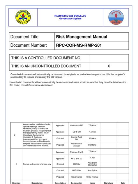 Risk Management Manual | PDF | Risk Management | Risk