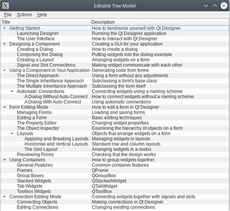 Editable Tree Model Example Qt For Python