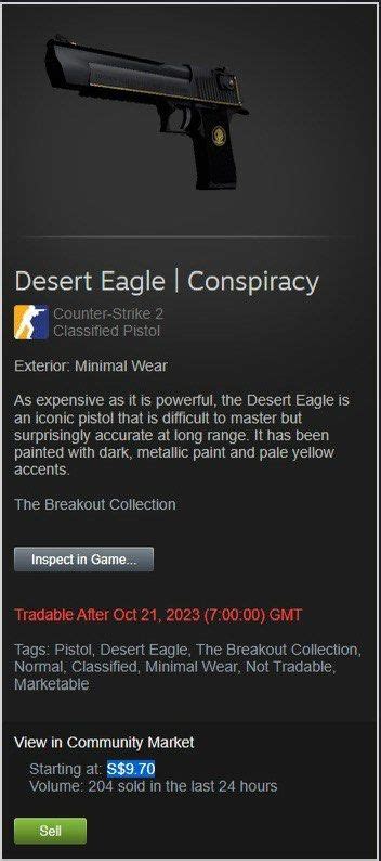 CSGO CS2 Desert Eagle Conspiracy MW BUFF PRICE Video Gaming