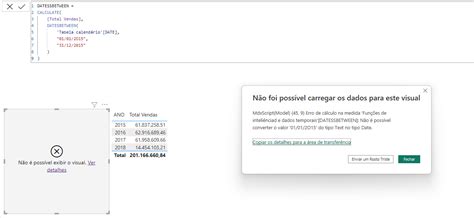 Erro N O Foi Poss Vel Carregar Os Dados Para Este Visual Power Bi