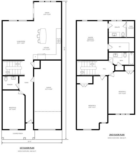 Simple 2 Story House Plan | EdrawMax Free Editbale Printable Two Story House Plans, 2 Story ...