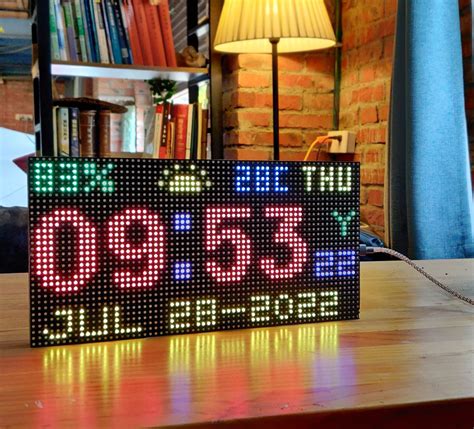 Cool Digital Clock Ntp Alarm Clock Rbg Matrix Led Display Esp8266 Elec Handsmagic Diy