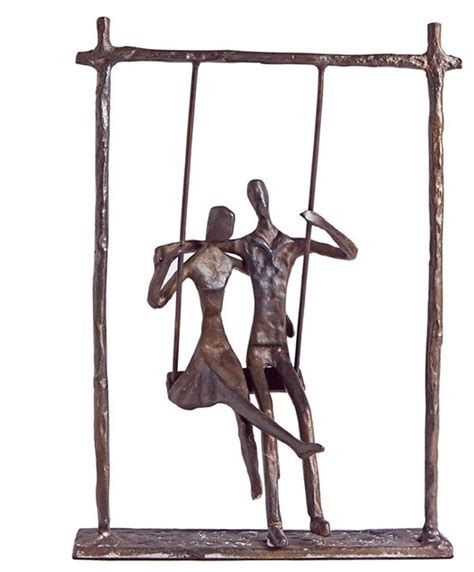 Danya B Couple On A Swing Cast Bronze Contemporary Decorative