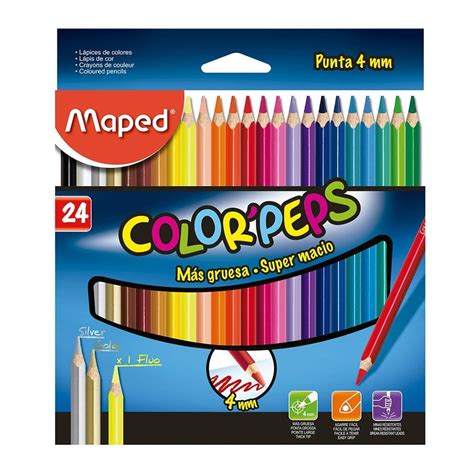 Lápices de Colores Maped Color Peps Triangulares 24 pzas Bodega