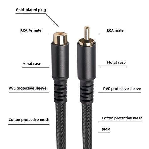 Cinch VerläNgerungskabel Cinch Audio Video Kabel Cinch Stecker auf