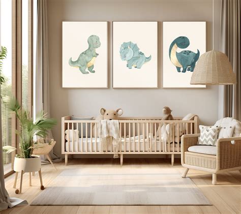 Dinosaur Nursery Wall Art Dinosaur Set of 3 Printable Wall - Etsy