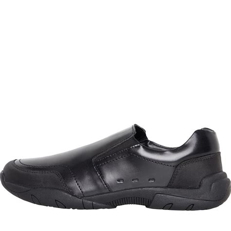 Buy Fluid Junior Boys Leather Slip On School Shoes Black