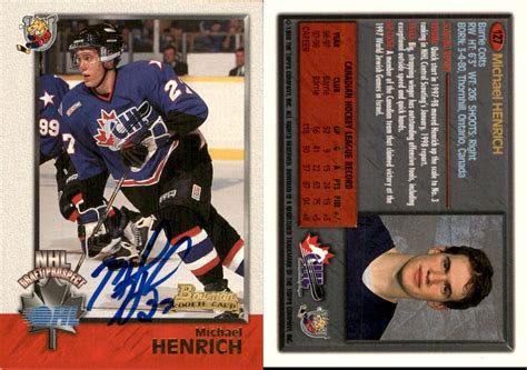 Michael Henrich Signed 1998 Bowman Chrome Chl 127 Card Barrie Colts