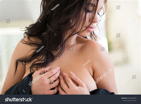 Beautiful Sexy Brunette Woman Sensual Lips Stock Photo Shutterstock