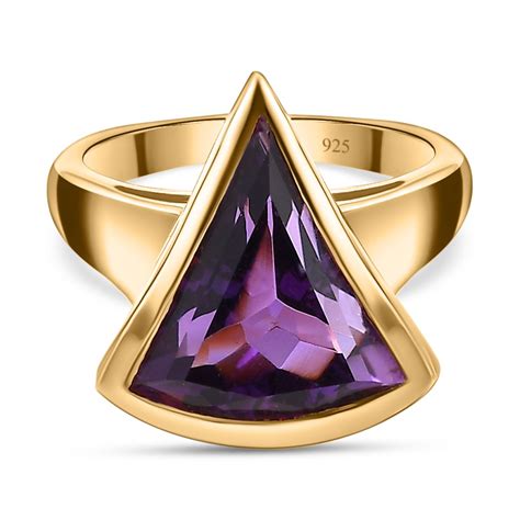 Afrikanischer Amethyst Ring Silber Gelbgold Vermeil Gr E