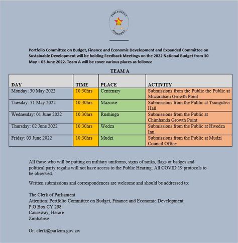 Parliament Of Zimbabwe On Twitter Portfolio Committee On Budget