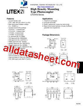 Ltv V Datasheet Pdf Shenzhen Tenand Technology Co Ltd