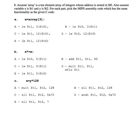 Solved PULILLS CULIL 1 A Write MIPS Assembly Code That Chegg