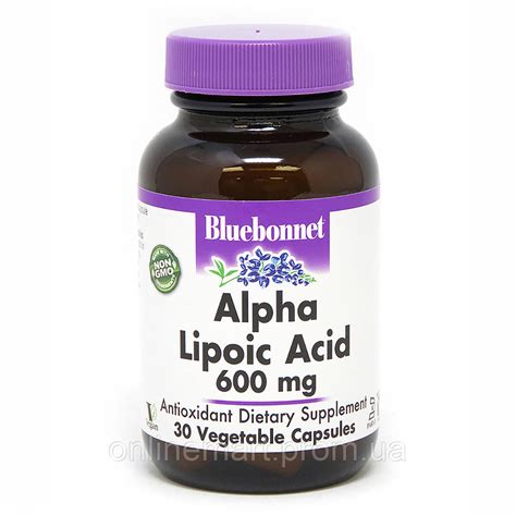 Купить Альфа Липоевая Кислота 600 мг, Bluebonnet Nutrition, 30 ...