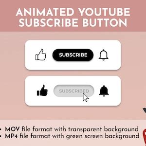 Animated Youtube Subscribe Button Overlay For Intro Videos Digital