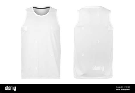 White Tank Top Mockup Front And Back View Isolated On White Background