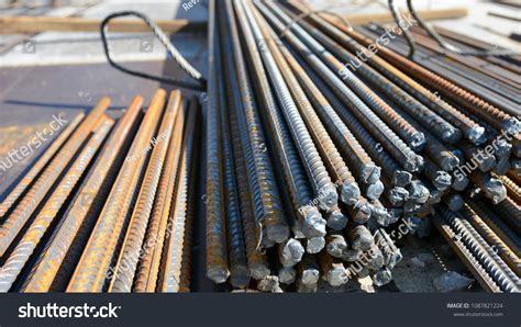 Construction Rebar Steel Work Reinforcement Conncrete Stock Photo