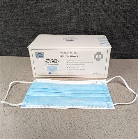 ASTM LEVEL 3 BLUE DISPOSABLE PROCEDURE 3-PLY EAR-LOOP MASK - Wayne Safety