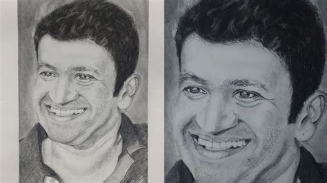 Puneeth Rajkumar ನಗುವಿನ ಒಡೆಯ Pencil Drawing Youtube