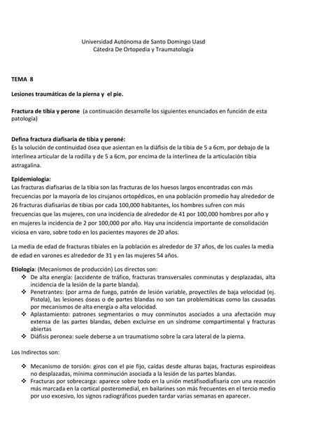 Lesiones traumáticas de la pierna y el pie Ruth Esther Nuñez