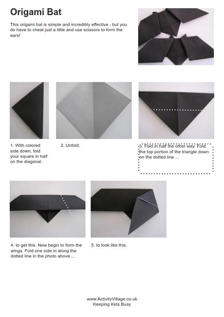 Origami Bat Instructions And Photos